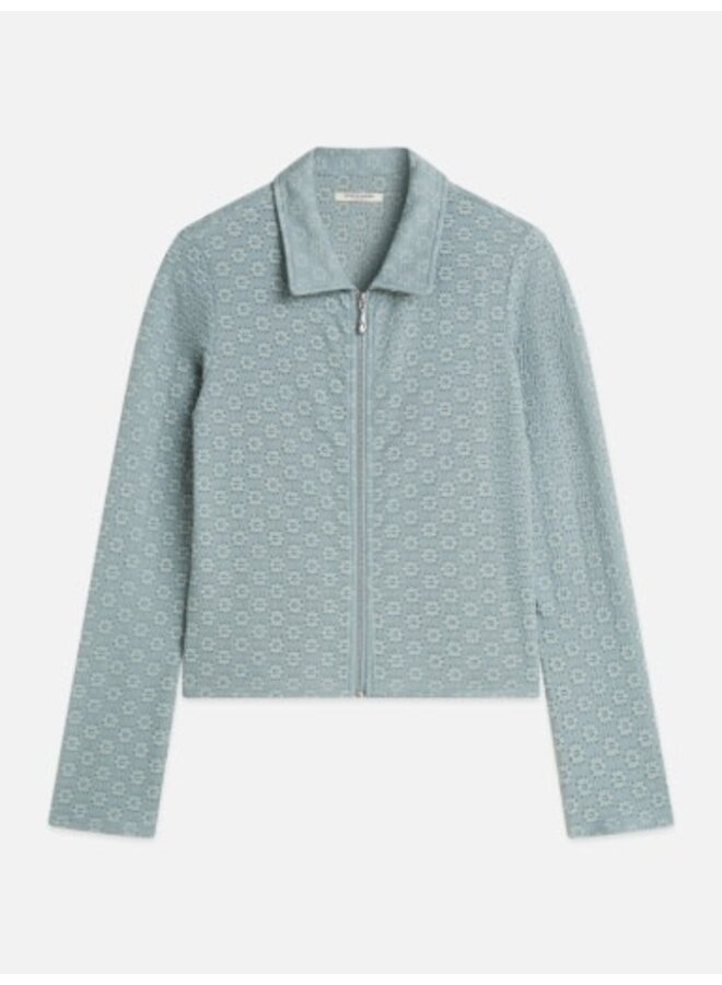 Open structure zipped long sleeve