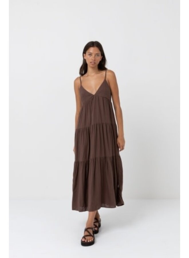 classic tiered midi dress