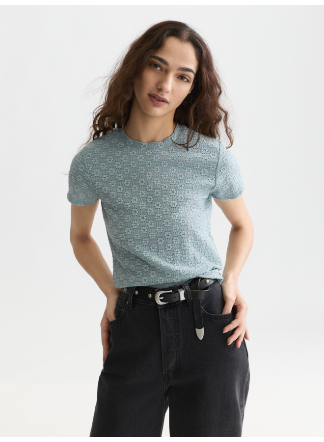 Open structure slim-fit T-shirt