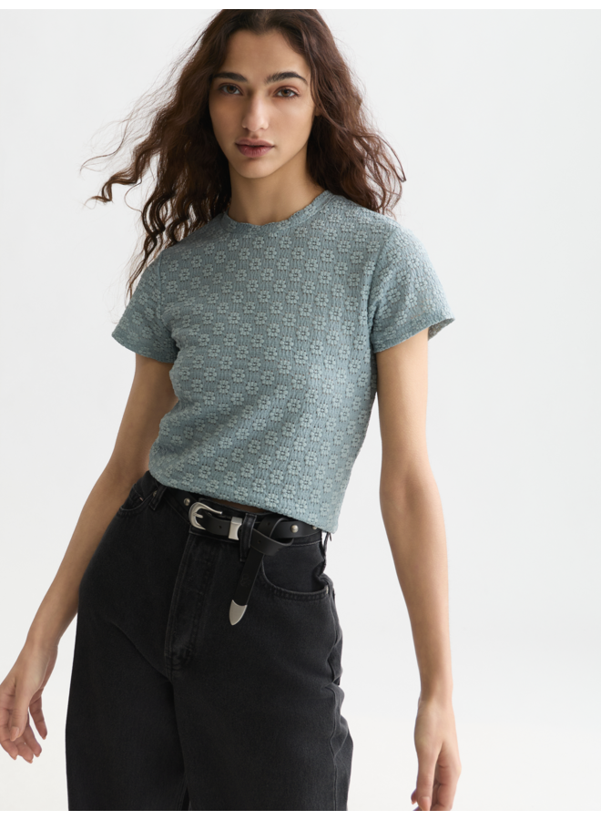 Open structure slim-fit T-shirt