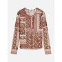 Printed mesh long sleeve T-shirt
