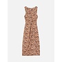 Printed textured midi dress