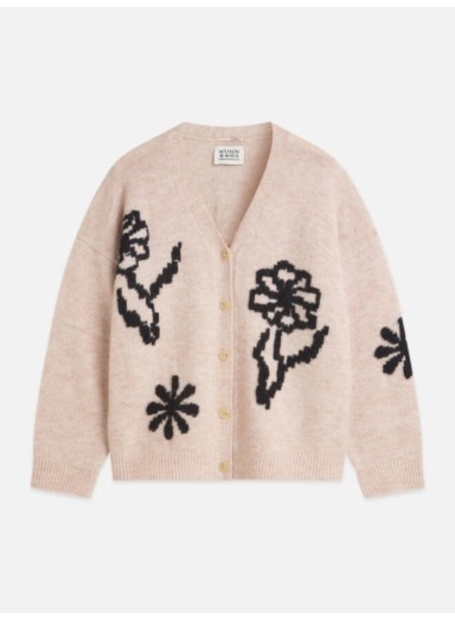 Intarsia oversized-fit cardiga