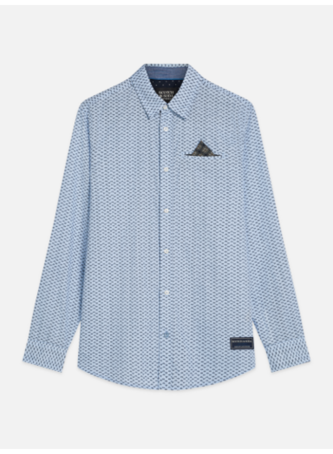 PRINTED COTTON POPLIN REGULAR-FIT SHIRT
