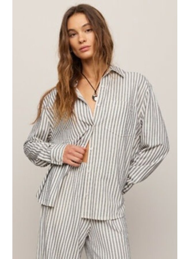 REESE BUTTON UP STRIPED TOP