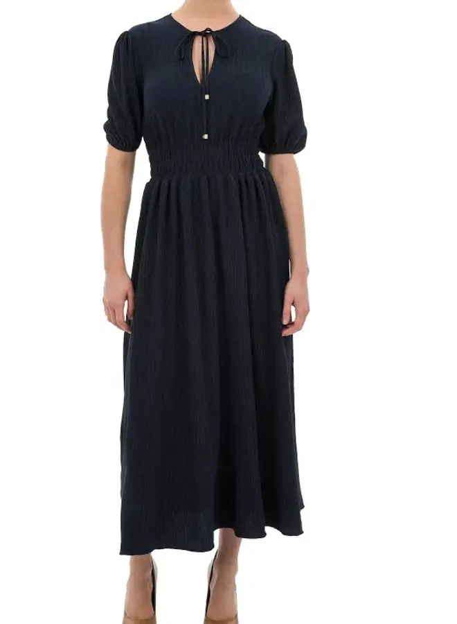 Plisse Midi Dress