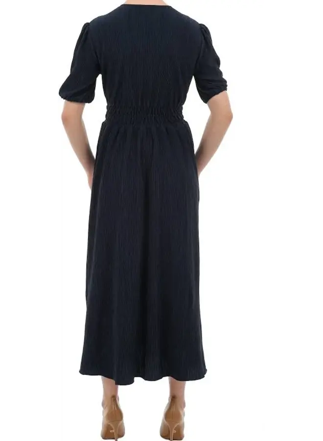 Plisse Midi Dress