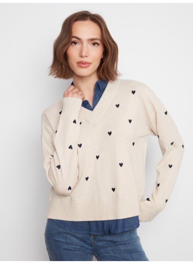 Layered Heart Shirt Sweater