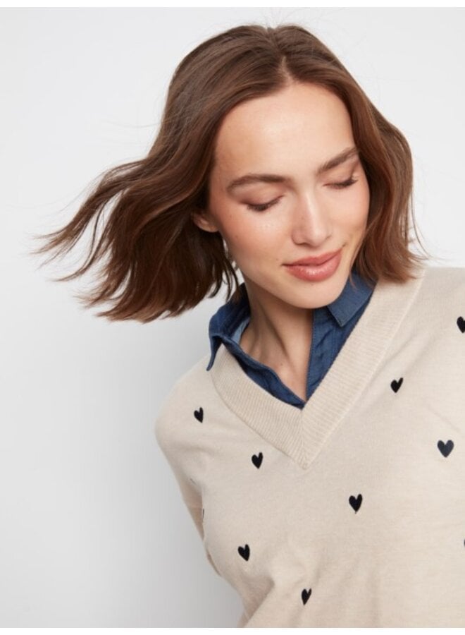 Layered Heart Shirt Sweater