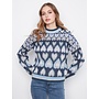 Heart Jacquard Mock Neck