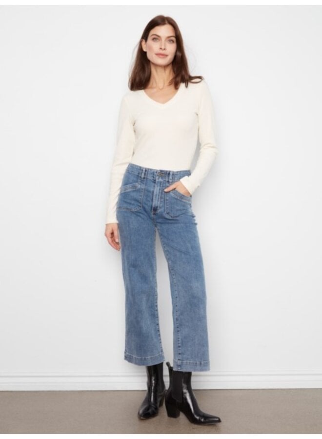 Cropped Wide Leg Stretch