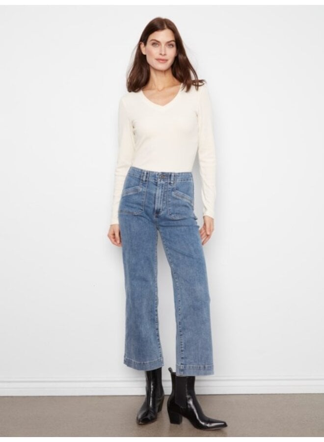 Cropped Wide Leg Stretch