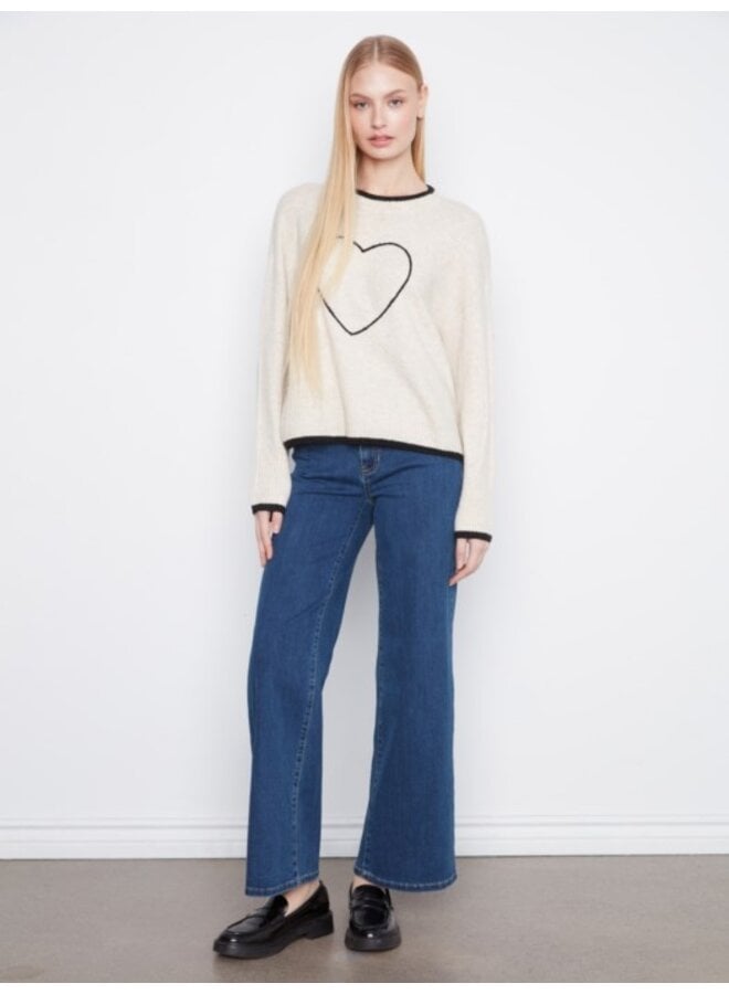 Embroided Heart  Sweater