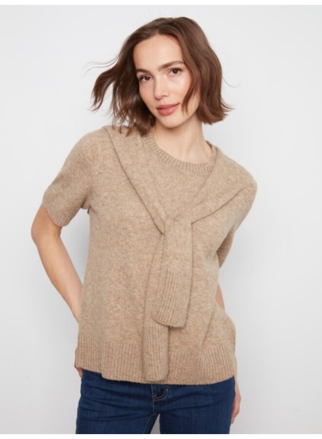 Detailed Short Sleeve Sweater