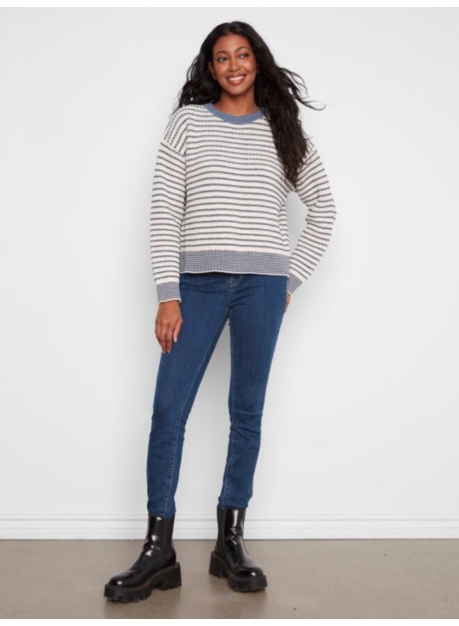 Crew Neck Dropped Sleeve
