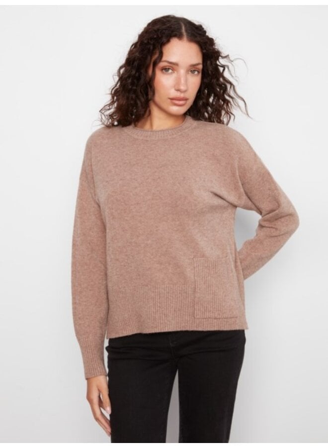 Patch Pocket Crew Neck Sweater