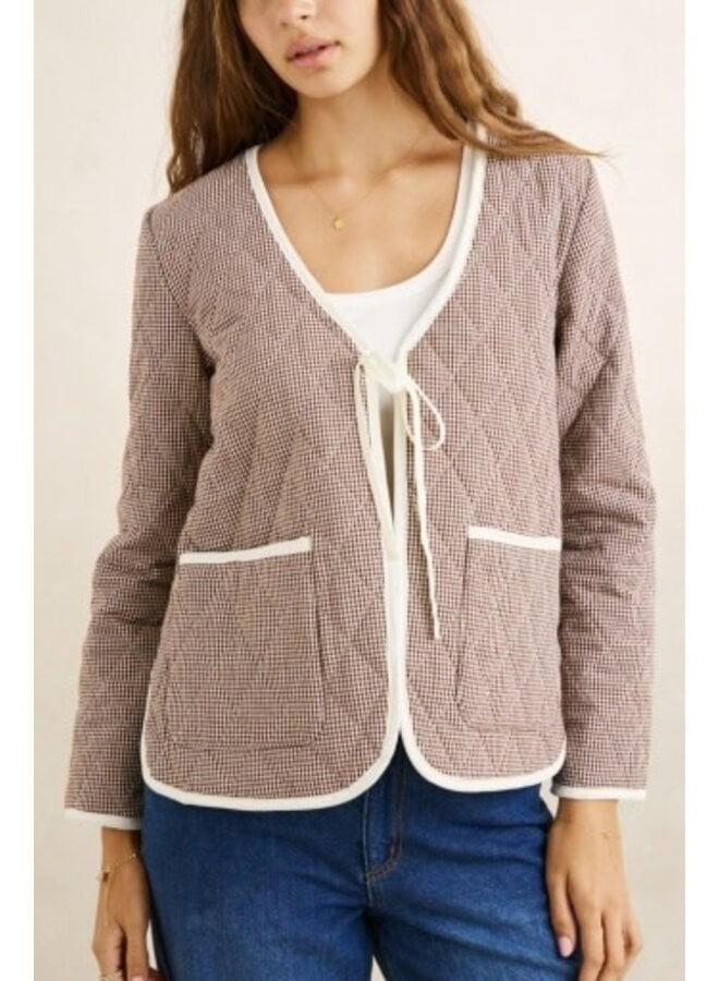 london check reversible quilted jacket