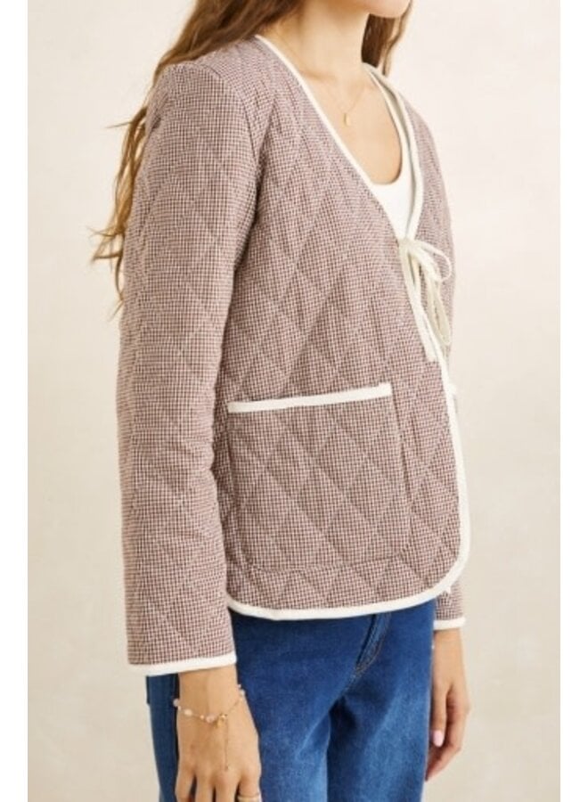london check reversible quilted jacket