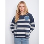 Striped Crew Neck  Heart Patch