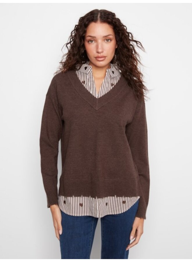 V neck Fooler Sweater