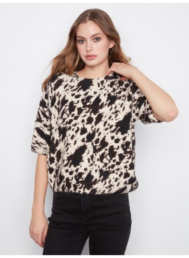 Cow Print Balloon sleeve