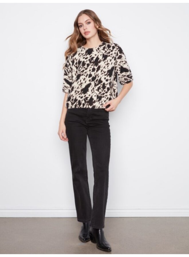 Cow Print Balloon sleeve