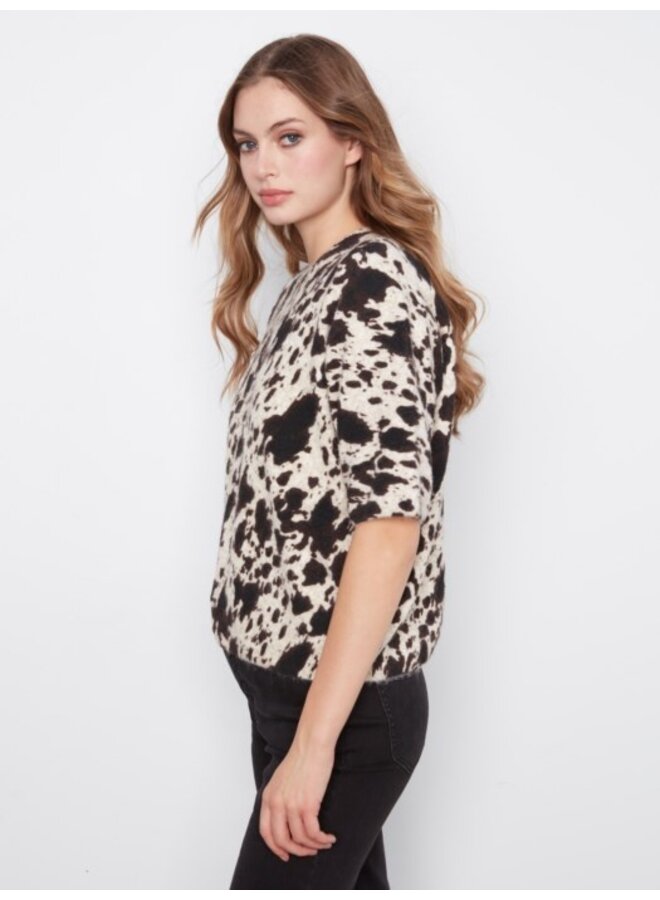 Cow Print Balloon sleeve