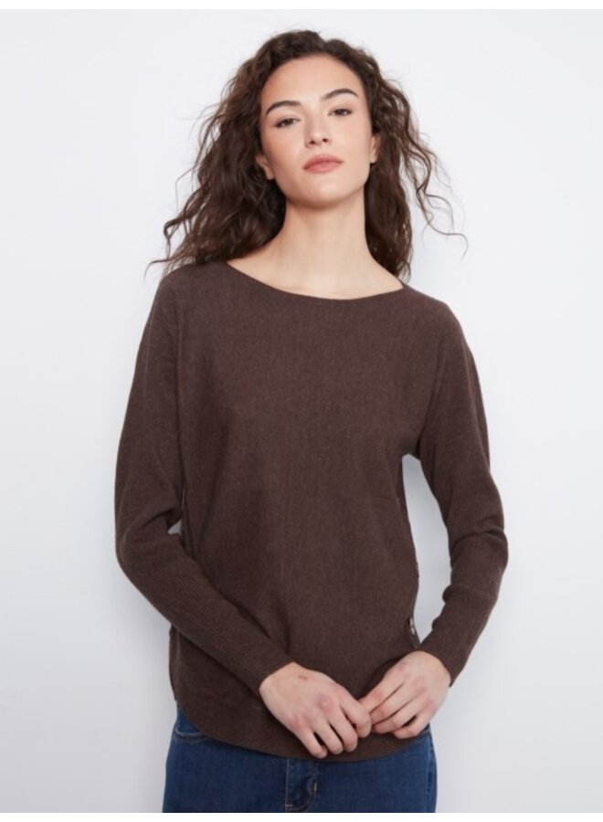 Boat Neck with side buttons