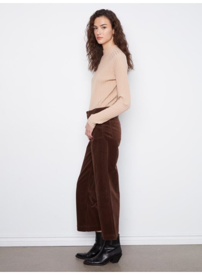 Cropped Wide Leg Corduroy
