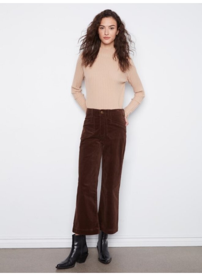 Cropped Wide Leg Corduroy