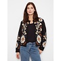 Embroidered open front