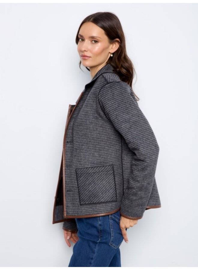 Reversible Plaid Jacket with leather