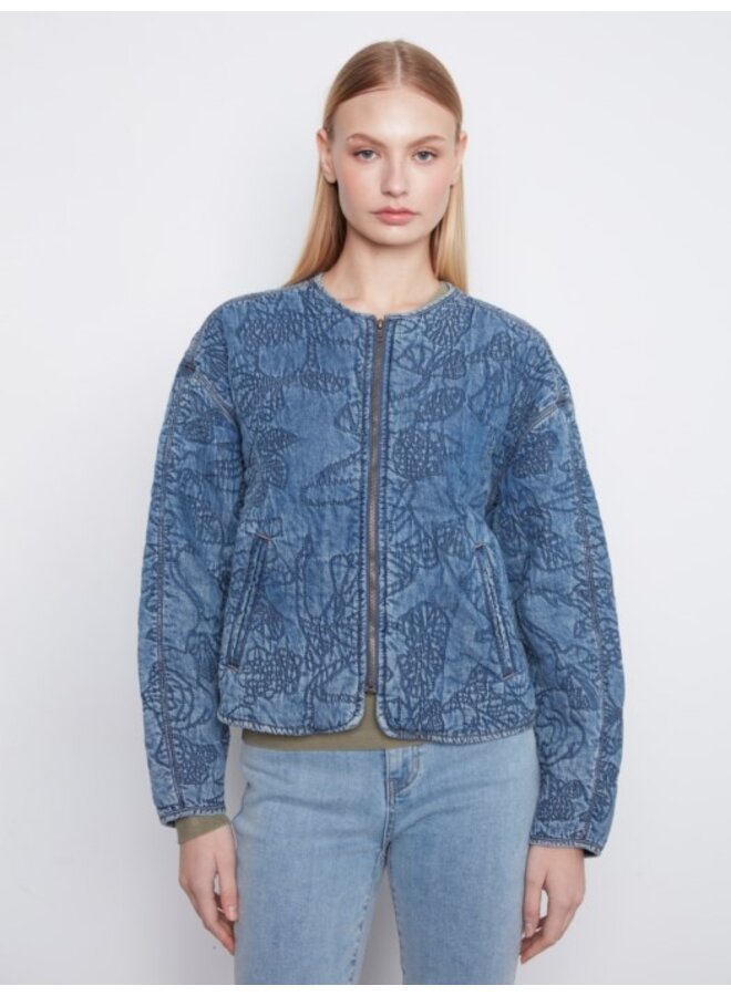 Quilted Tencel Denim Bomber
