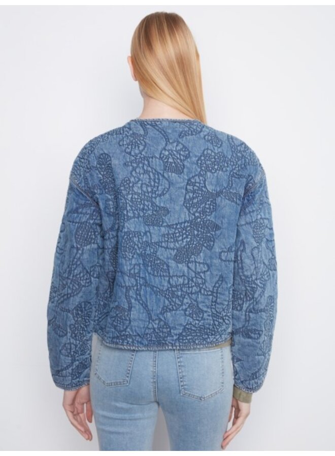 Quilted Tencel Denim Bomber