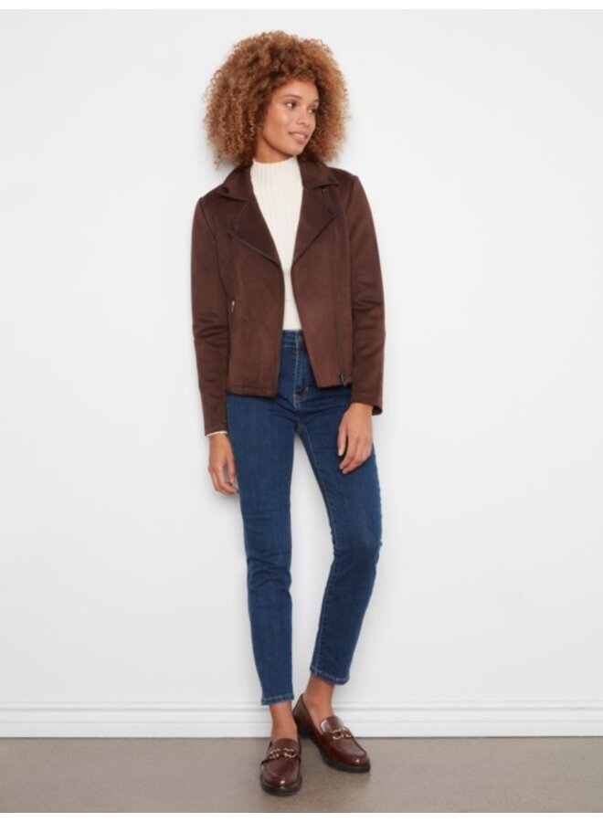 Faux Suede Moto
