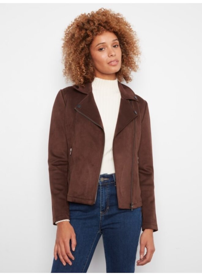 Faux Suede Moto