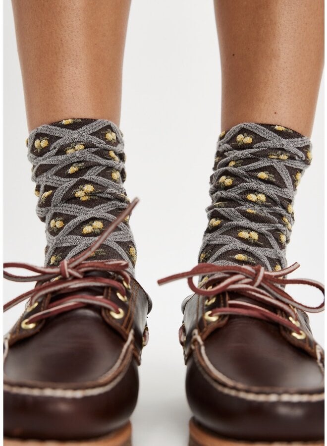 Floral Jacquard Socks