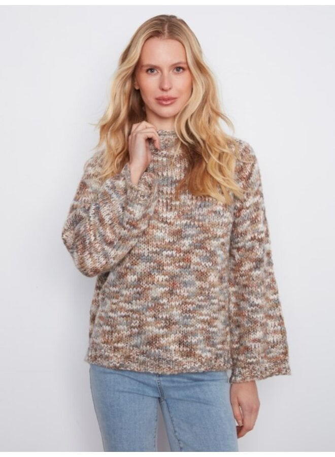 Space Dyed Mock Knit Sweater