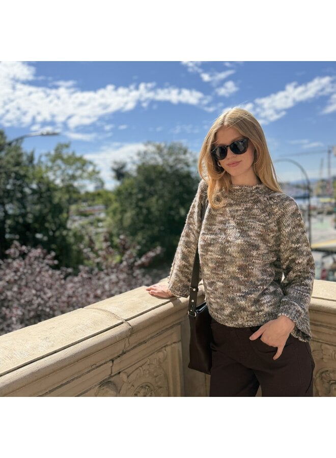 Space Dyed Mock Knit Sweater