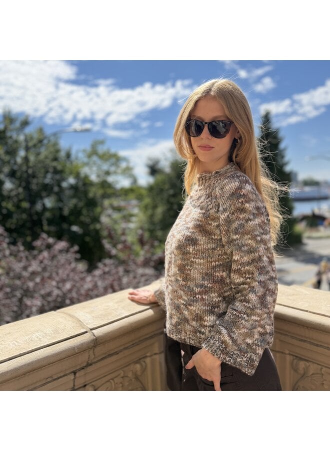 Space Dyed Mock Knit Sweater