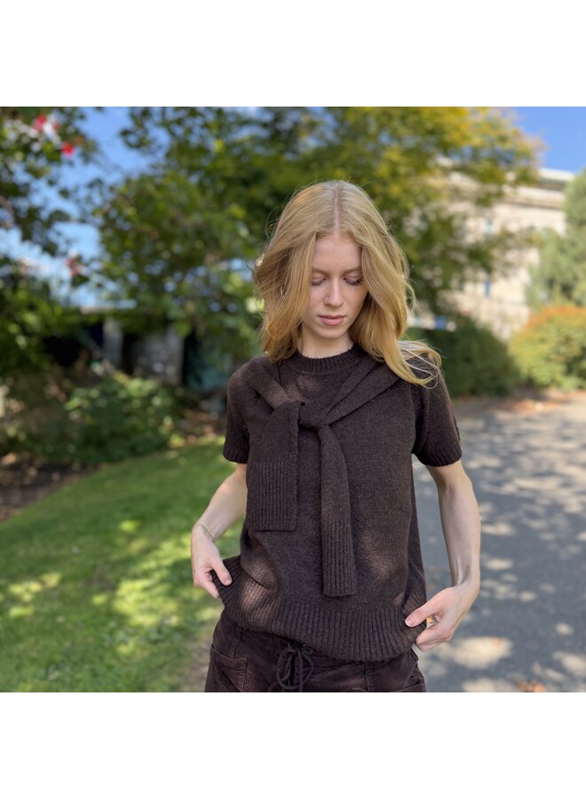 Detailed Short Sleeve Sweater