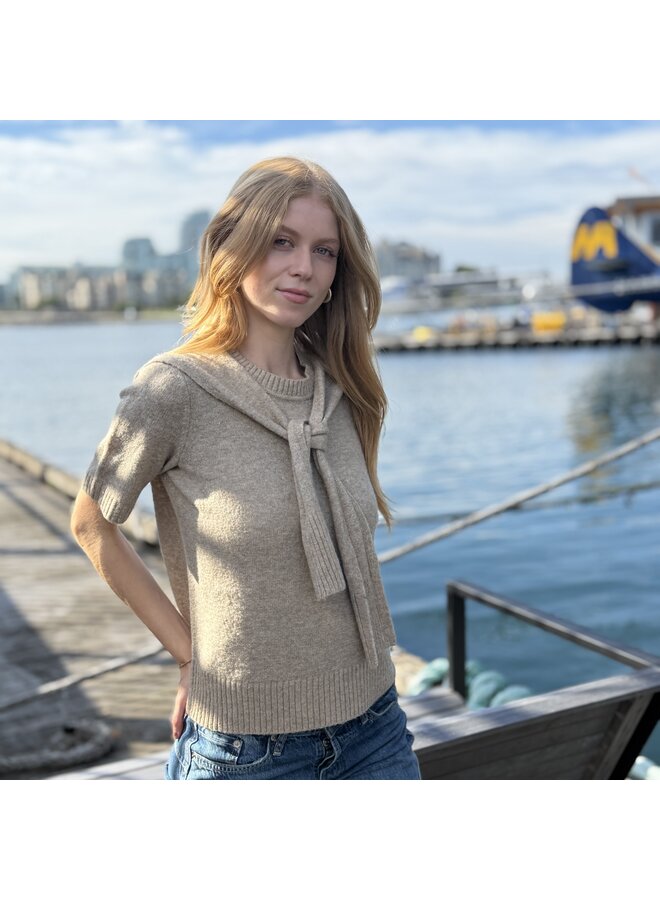 Detailed Short Sleeve Sweater