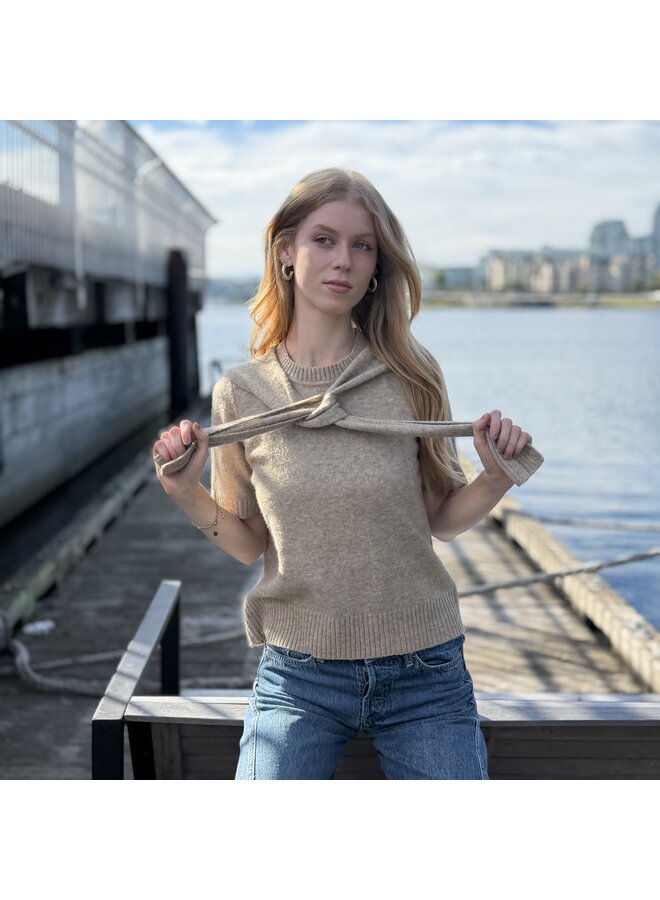 Detailed Short Sleeve Sweater