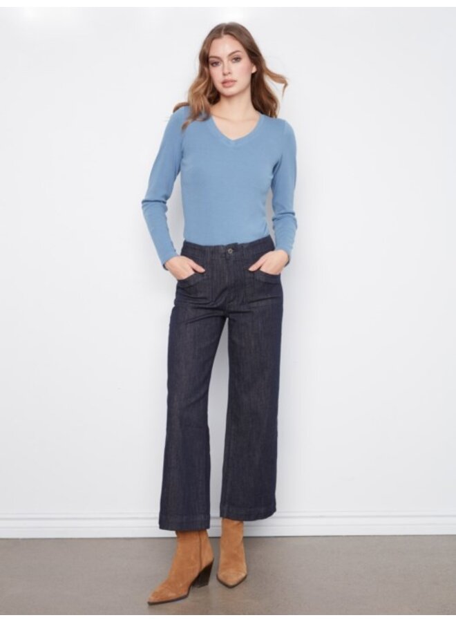 Cropped Wide Leg Stretch