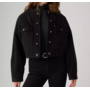 Collarless Crop Sherpa Tucker Jacket
