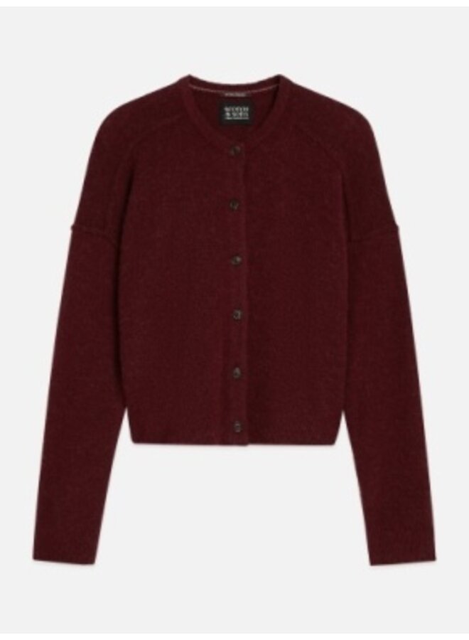 Fuzzy Crewneck  Cardigan
