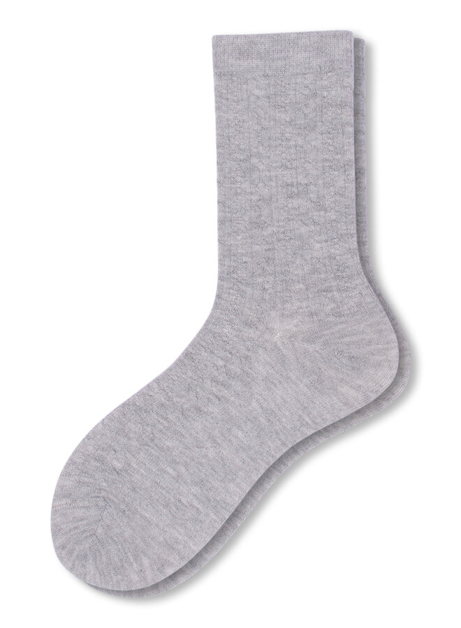 RIBBED CASHMERE CABLE CREW
