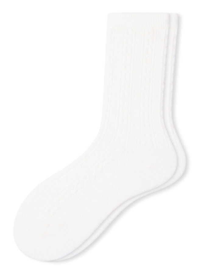 RIBBED CASHMERE CABLE CREW