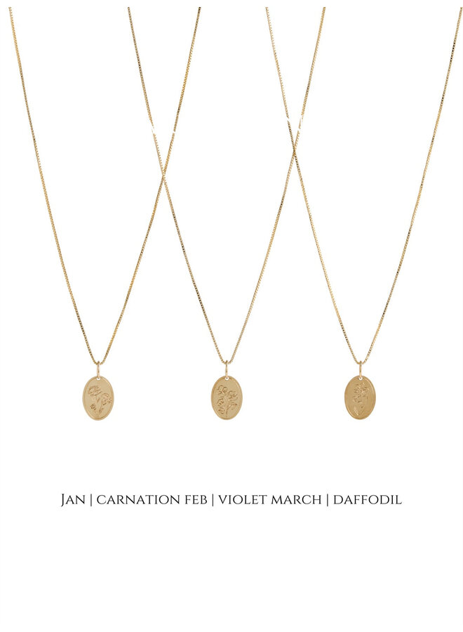 Flora Birth Month Charm Gold