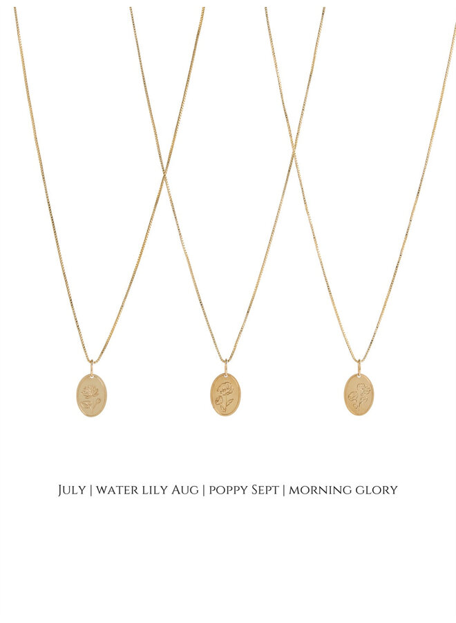 Flora Birth Month Charm Gold